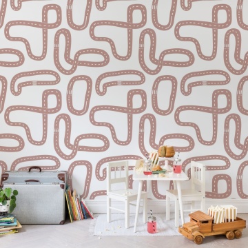 Fototapet, Race Track, Soft Pink, Rebel Walls - Img 3