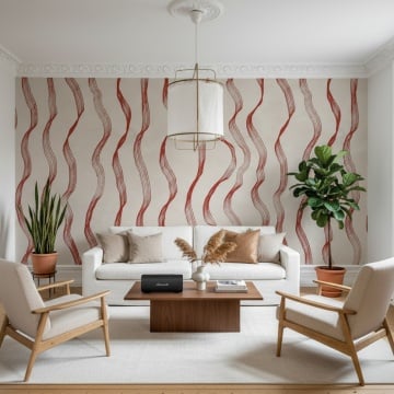 Fototapet, Ribbon Stripe, Red, Rebel Walls - Img 5