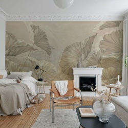 Fototapet, Shadow Leaf, Beige, Rebel Walls
