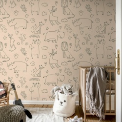 Fototapet, Sketches, Pink, Rebel Walls