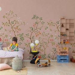 Fototapet, Songbird Mural, Pink, Rebel Walls