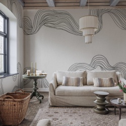 Fototapet, Stripes by Hand, Graphite, Rebel Walls