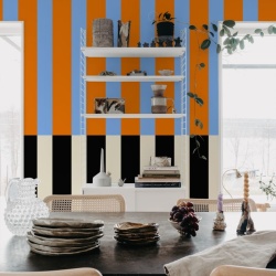 Fototapet, Stripped, Orange & Blue, Rebel Walls - Img 3