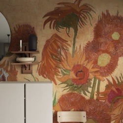 Fototapet, Sunflowers Repeatable, Peach, Rebel Walls - Img 3