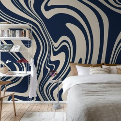 Fototapet, Swirly, Blue, Rebel Walls - Img 3