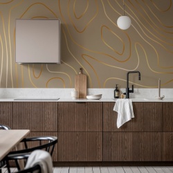 Fototapet, Topographic, Beige, Rebel Walls