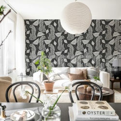 Fototapet, Whimsy Leopard, Black, Rebel Walls