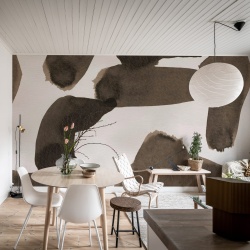 Fototapet, Wiggle Shapes, Brown, Rebel Walls