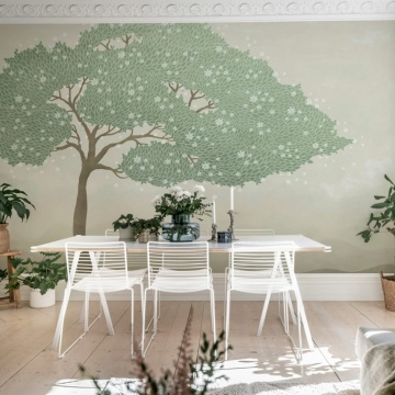Fototapet, Windy Tree, Light Green, Rebel Walls - Img 3