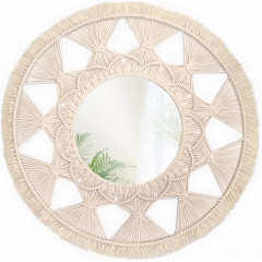 Oglinda rotunda Rea Boho 322050 bej 65 cm - Img 1