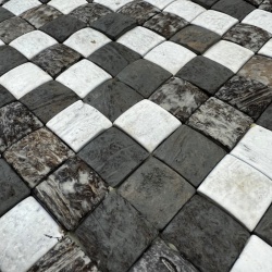 Panou decorativ 3D, Coconut, Honai Mosaic White&Grey, 6 placi 42x42cm, 1.05 mp - Img 2