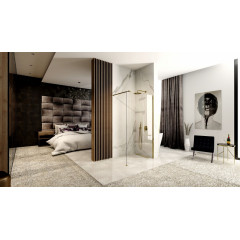 Paravan de dus tip Walk-in Rea Aero 90x195 cm profil auriu - Img 4