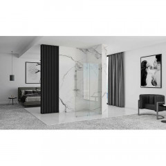 Paravan de dus tip Walk-in Rea Cortis cu parte culisanta 120x200 cm profil crom - Img 2
