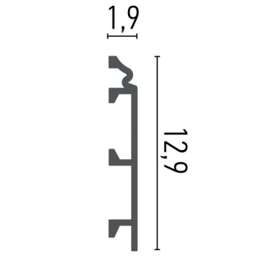 Plinta polimer rigid HCR509 - 12.9x1.9x200 cm - Img 2