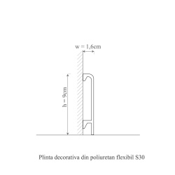 Plinta poliuretan flexibil, Manavi, S30F-9x1.6x200 cm - Img 2