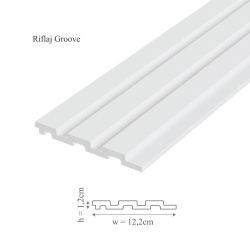 Profil dreapta riflaj decorativ 3D, Groove/Moon R, 2.7x1.2x250 cm, Manavi - Img 3