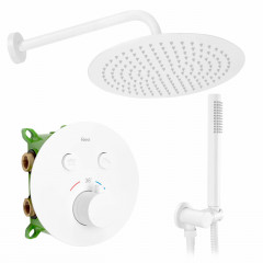 Sistem de dus incastrat Rea Lungo-Miler termostatic alb mat - Img 1