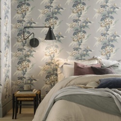 Tapet, Aurora, Mist Grey Luxury Floral, 1838 Wallcoverings, 5.3mp / rola