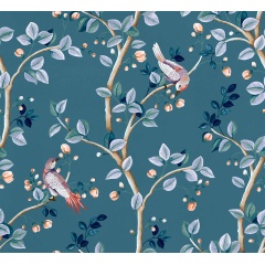 Tapet lavabil Birds Prosperity, Sapphire, Coordonne 5mp / rola - Img 2