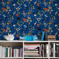 Tapet lavabil Funny Shapes, Azul, TresTintas 5mp / rola