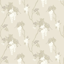 Tapet, Leonora, Ivory Neutral Luxury Floral, 1838 Wallcoverings, 5.3mp / rola