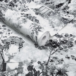 Tapet, Pavilion, Stone Grey Luxury Toile, 1838 Wallcoverings, 7mp / rola - Img 2