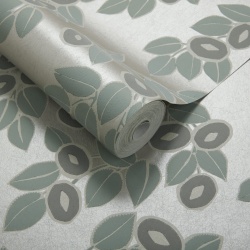 Tapet, Rosetta, Neo Mint Green Luxury Leaf, 1838 Wallcoverings, 5.3mp / rola - Img 2