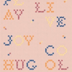 Tapet, Wordplay, Peach, Coordonne, 5mp / rola