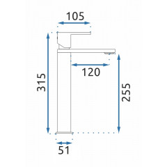 Baterie lavoar inalta Rea Flip negru mat - Img 7