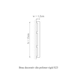Brau polimer rigid, Manavi, S23-13x1.2x200 cm - Img 2