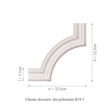 Chenar din poliuretan, Manavi, B19-1 - 22.5x22.5x1.5 cm - Img 2