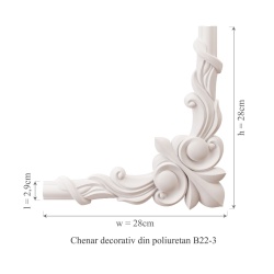 Chenar din poliuretan, Manavi, B22-3 - 28x28x1.6 cm - Img 2