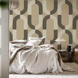 Fototapet, 70s Retro, Beige, Rebel Walls - Img 3