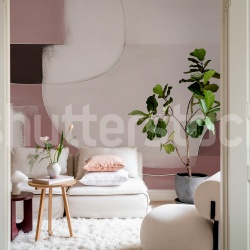 Fototapet, Abstract Shapes, Burgundy, Rebel Walls