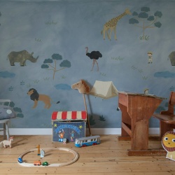 Fototapet, Animal Safari, Blue, Rebel Walls