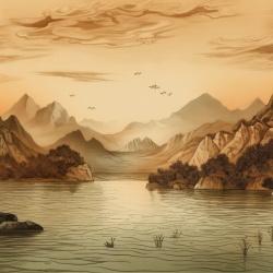 Fototapet Artistic Montagne et Ciel Java Rêve MJ100