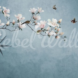 Fototapet, Bird Branch, Blue, Rebel Walls - Img 2