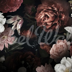 Fototapet, Bloomy Bouquet, Black, Rebel Walls - Img 2