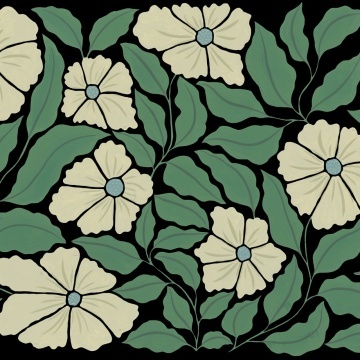 Fototapet, Bold Abstract Flower, Black, Rebel Walls - Img 2