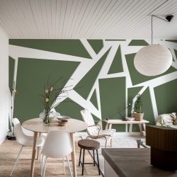 Fototapet, Bold Mosaic, Moss Green, Rebel Walls