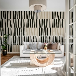 Fototapet, Bold Strokes, Black & Beige, Rebel Walls