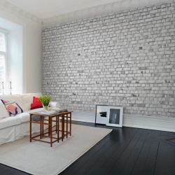 Fototapet, Brick Wall, White, Rebel Walls - Img 6