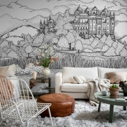 Fototapet, Castle by the Lake, Black & White, Rebel Walls - Img 3