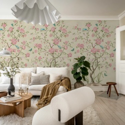 Fototapet, Chinoiserie Botanica, Pink, Rebel Walls - Img 3