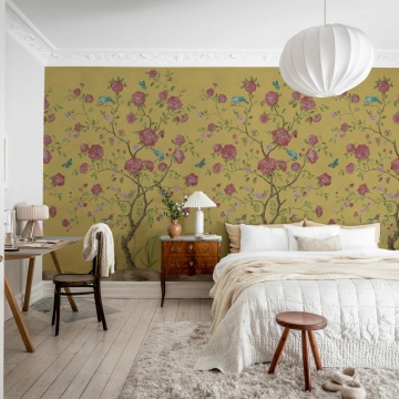 Fototapet, Chinoiserie Botanica, Red, Rebel Walls - Img 3