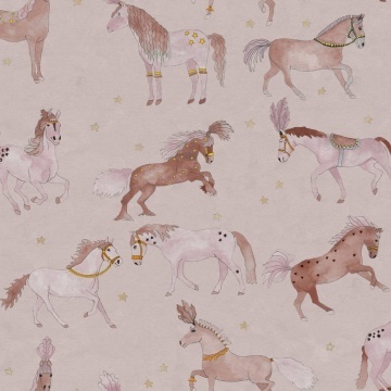 Fototapet, Circus Horses, Soft Pink, Rebel Walls - Img 2