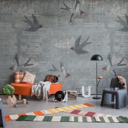 Fototapet, Concrete Art, Swallow, Rebel Walls