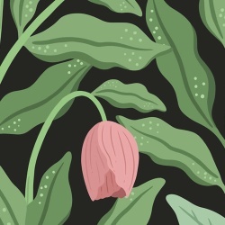 Fototapet, Cool Flora, Black & Pink, Rebel Walls - Img 2