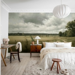 Fototapet, Country Road Painting, Beige, Rebel Walls