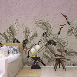 Fototapet, Crain Birds, Rose, Rebel Walls